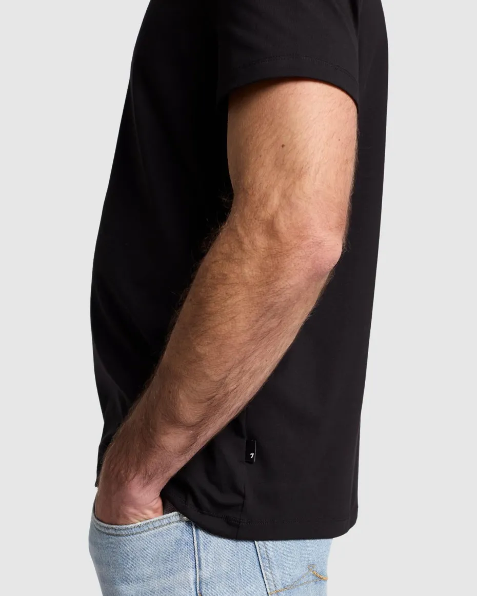 Luxe Performance V-Neck Tee in Seastar