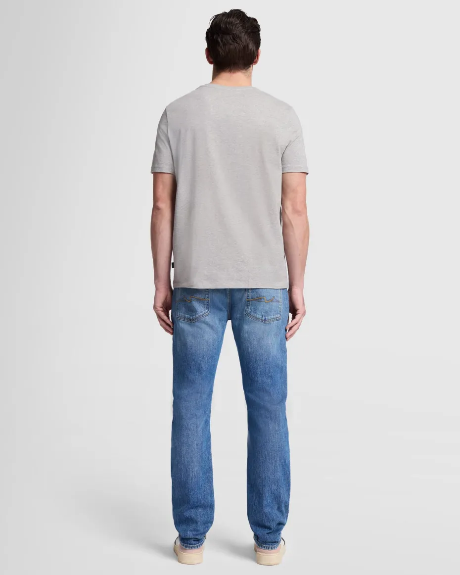 Luxe Performance V-Neck Tee in Grey Melange