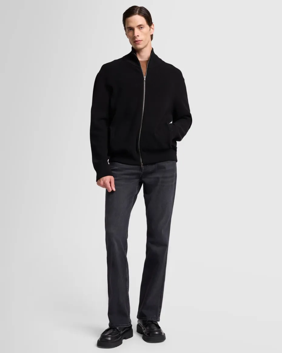 Luxe Performance Zip Sweater in Black