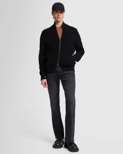 Luxe Performance Zip Sweater in Black