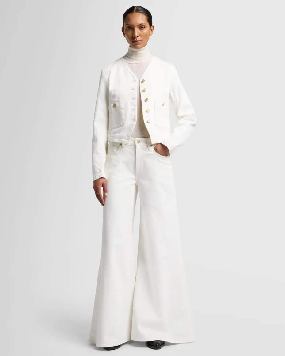 MANKIND Collarless Jacket in Vintage White