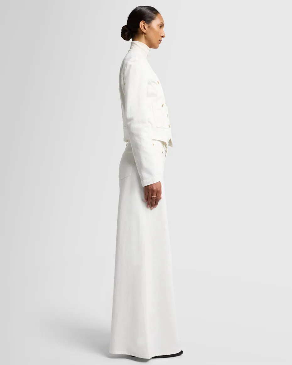 MANKIND Collarless Jacket in Vintage White