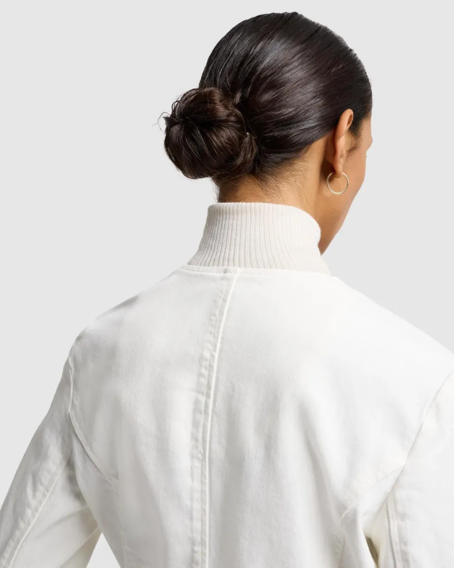 MANKIND Collarless Jacket in Vintage White