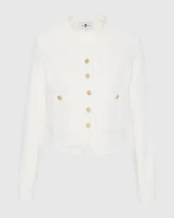 MANKIND Collarless Jacket in Vintage White