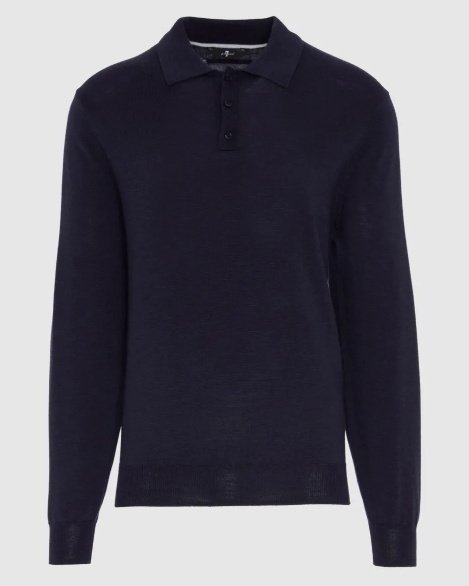 Merino Polo in Black