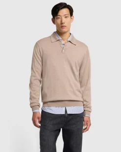 Merino Polo in Black