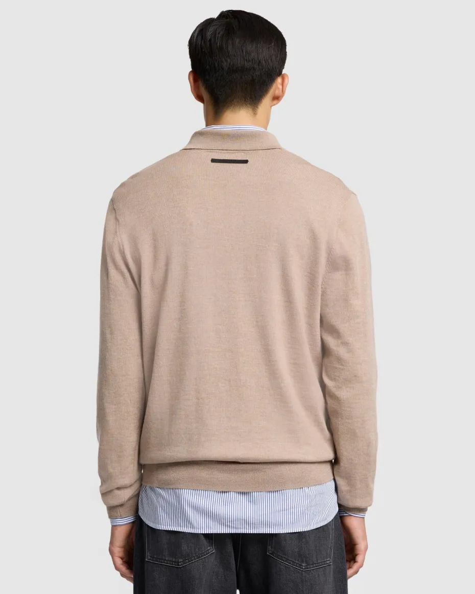 Merino Polo in Black