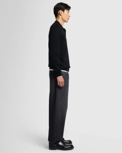 Merino Polo in Black