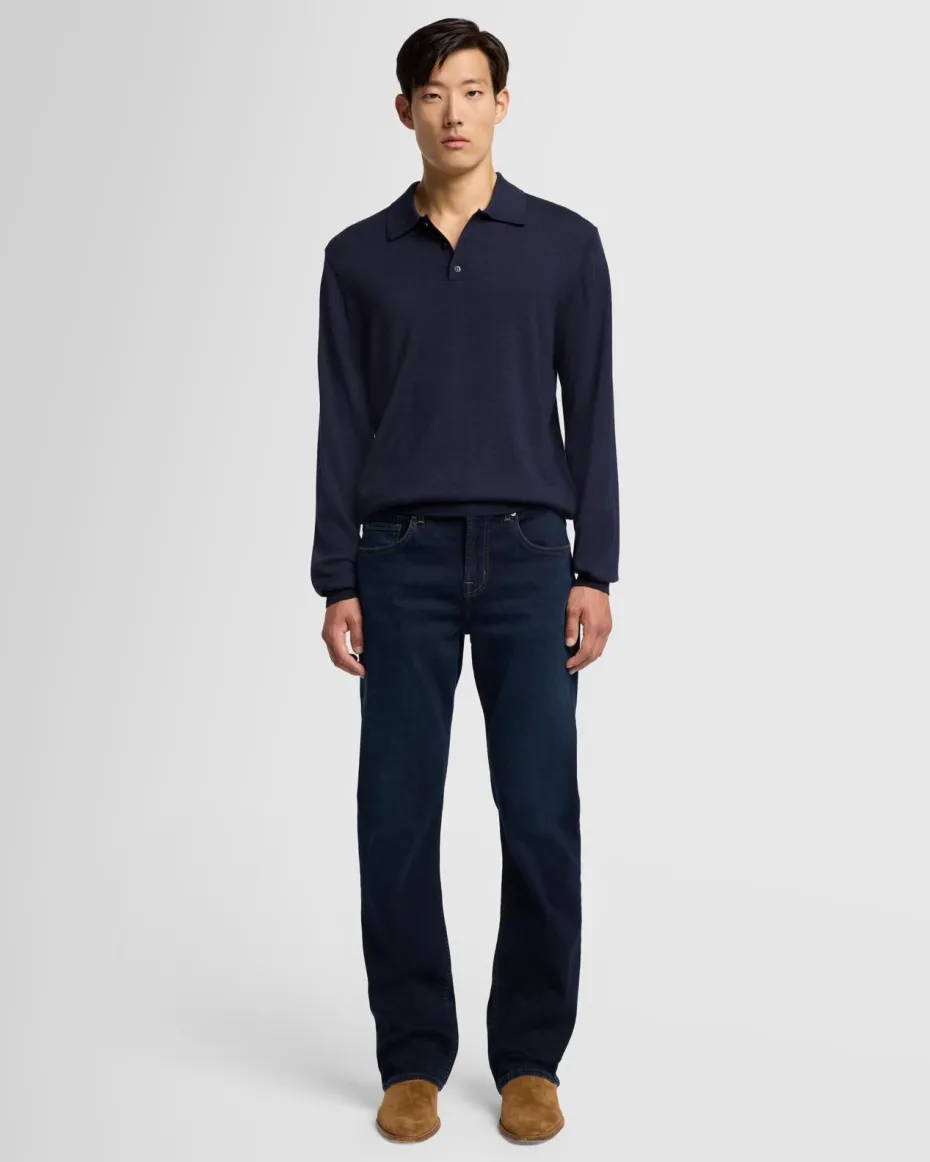 Merino Polo in Black