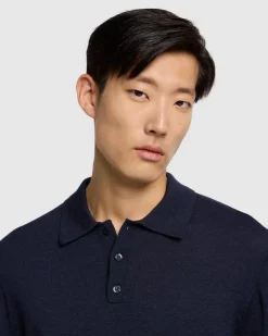 Merino Polo in Black