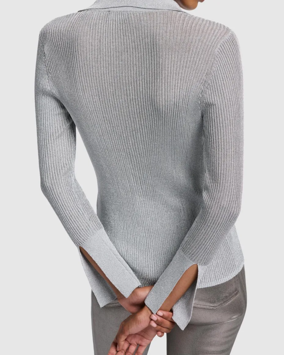 Metallic Long Sleeve Cardigan