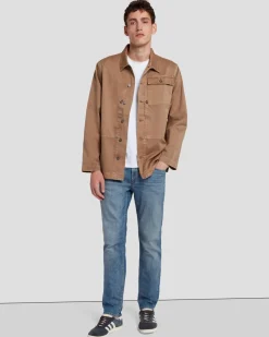Military Overshirt in Sand