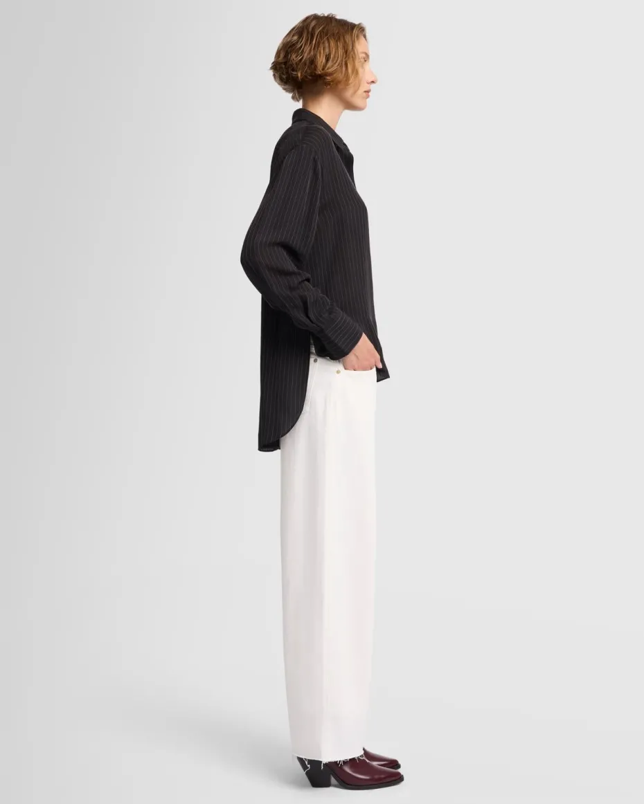 Oversized Button Up in Pinstripes