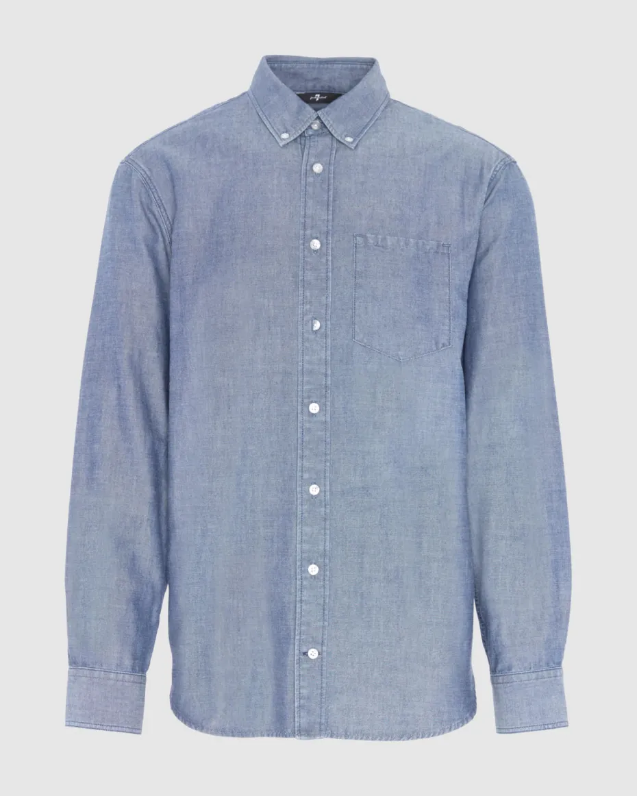 Oxford Button Down Shirt in Chambray