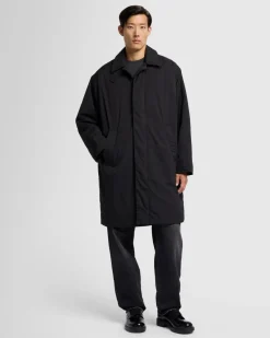 Padded Nylon Coat in Black
