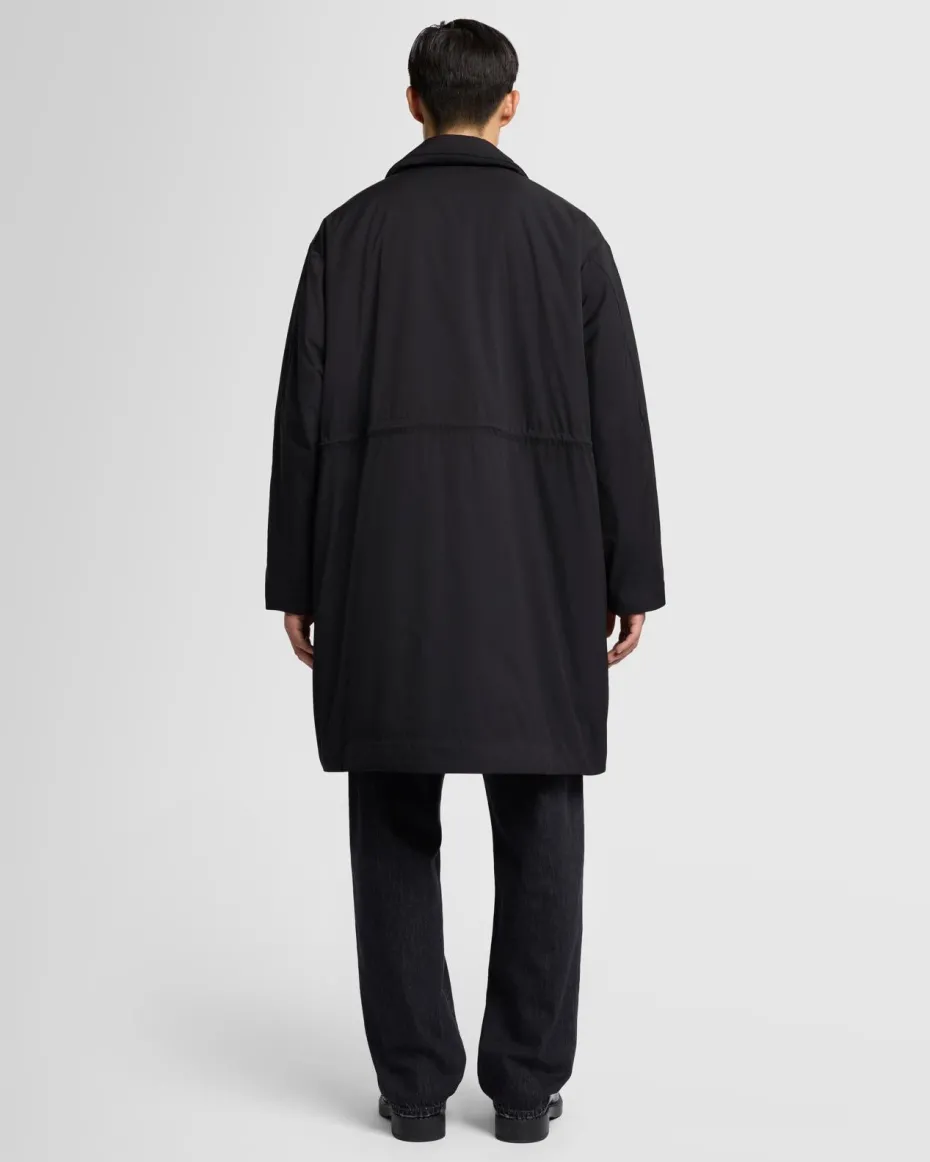 Padded Nylon Coat in Black