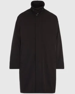 Padded Nylon Coat in Black