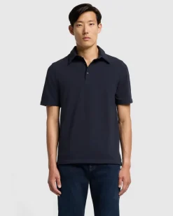 Pique Knit Polo in White