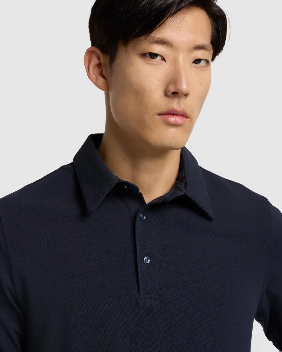 Pique Knit Polo in White