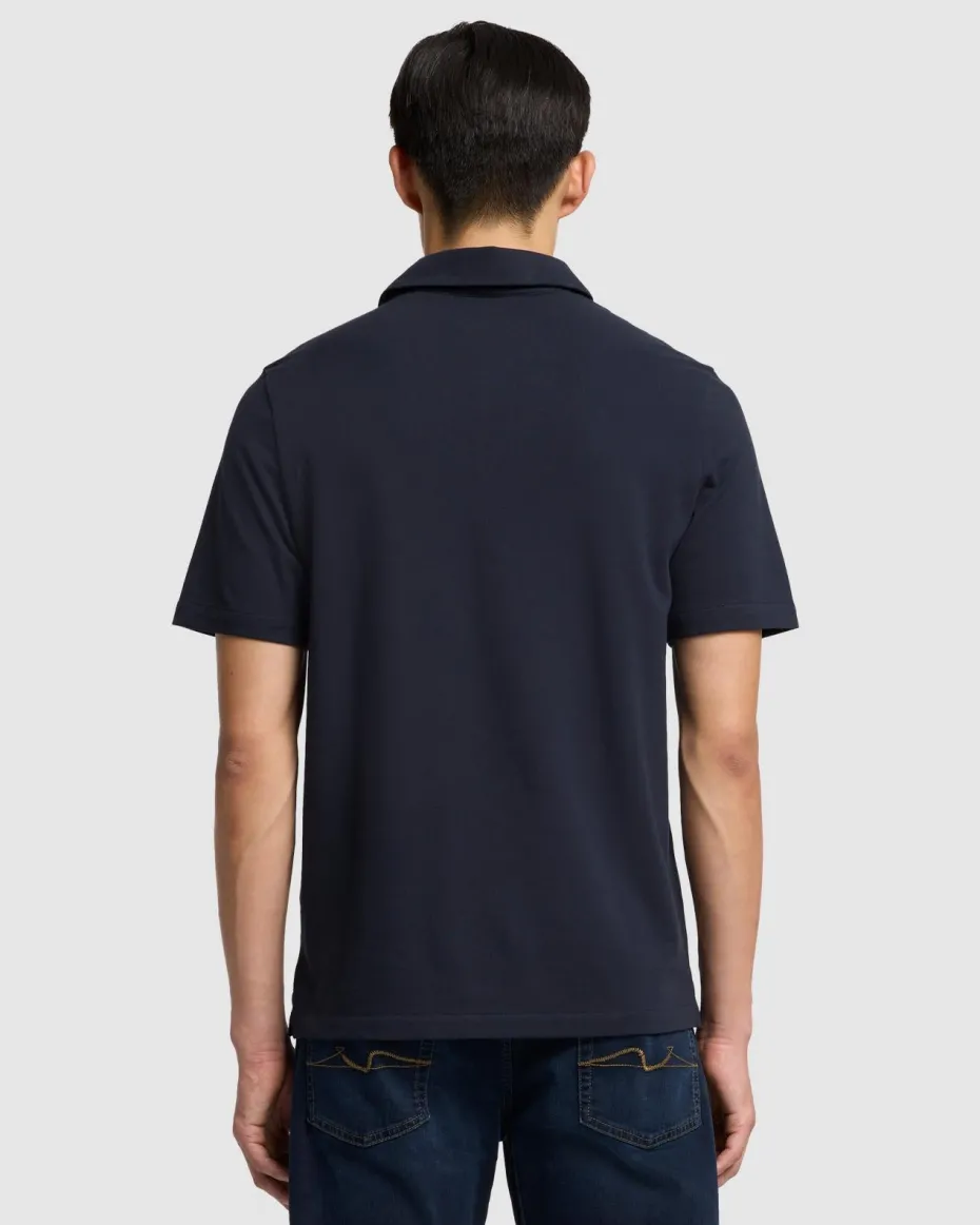 Pique Knit Polo in White