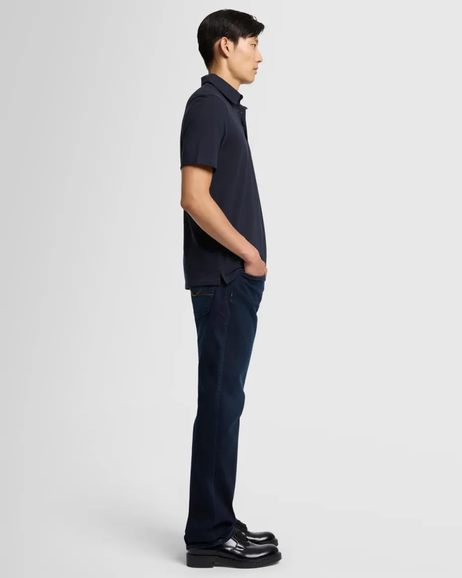 Pique Knit Polo in White