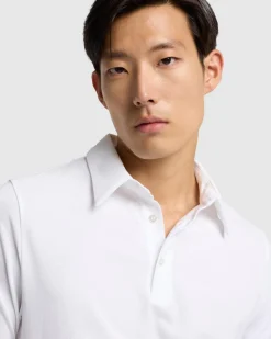 Pique Knit Polo in White