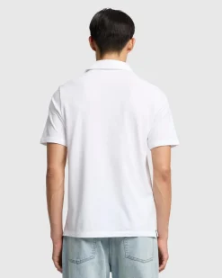 Pique Knit Polo in White