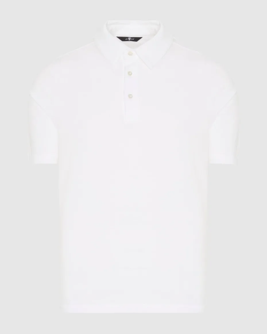 Pique Knit Polo in White