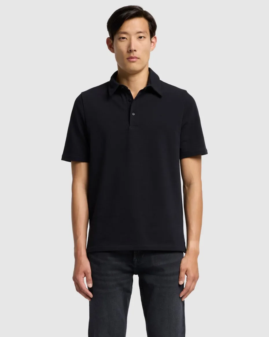 Pique Knit Polo in White