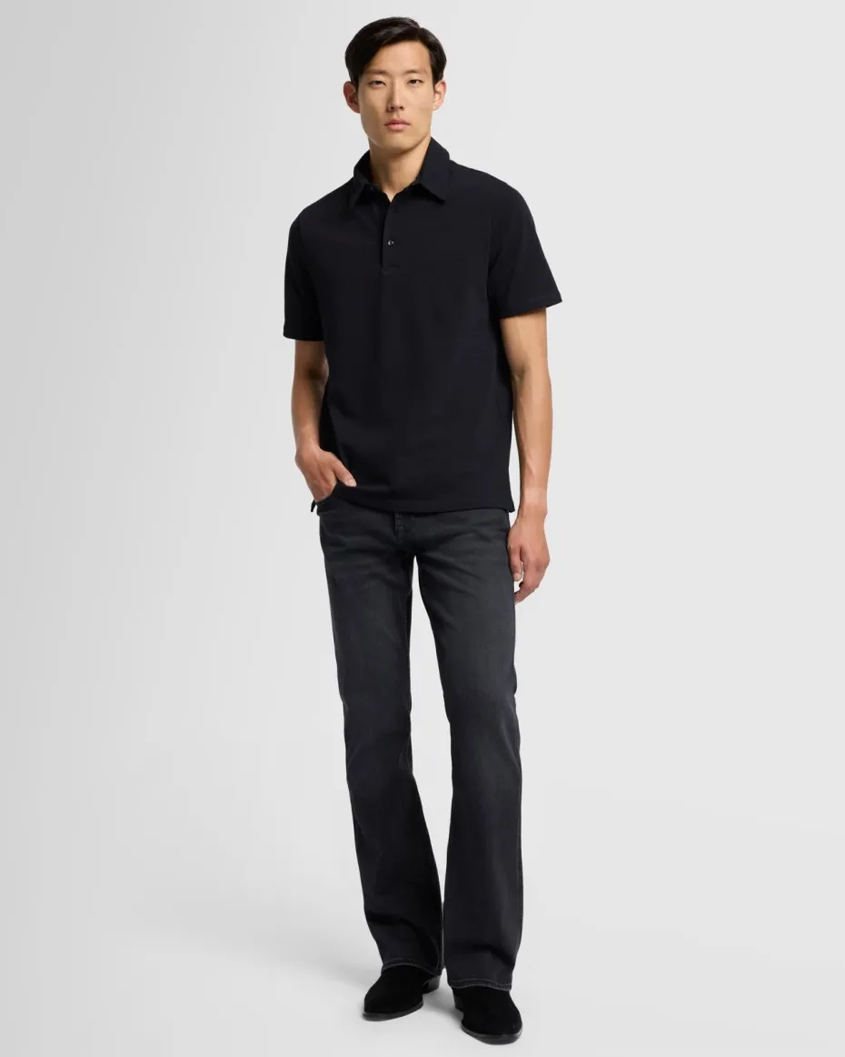 Pique Knit Polo in White