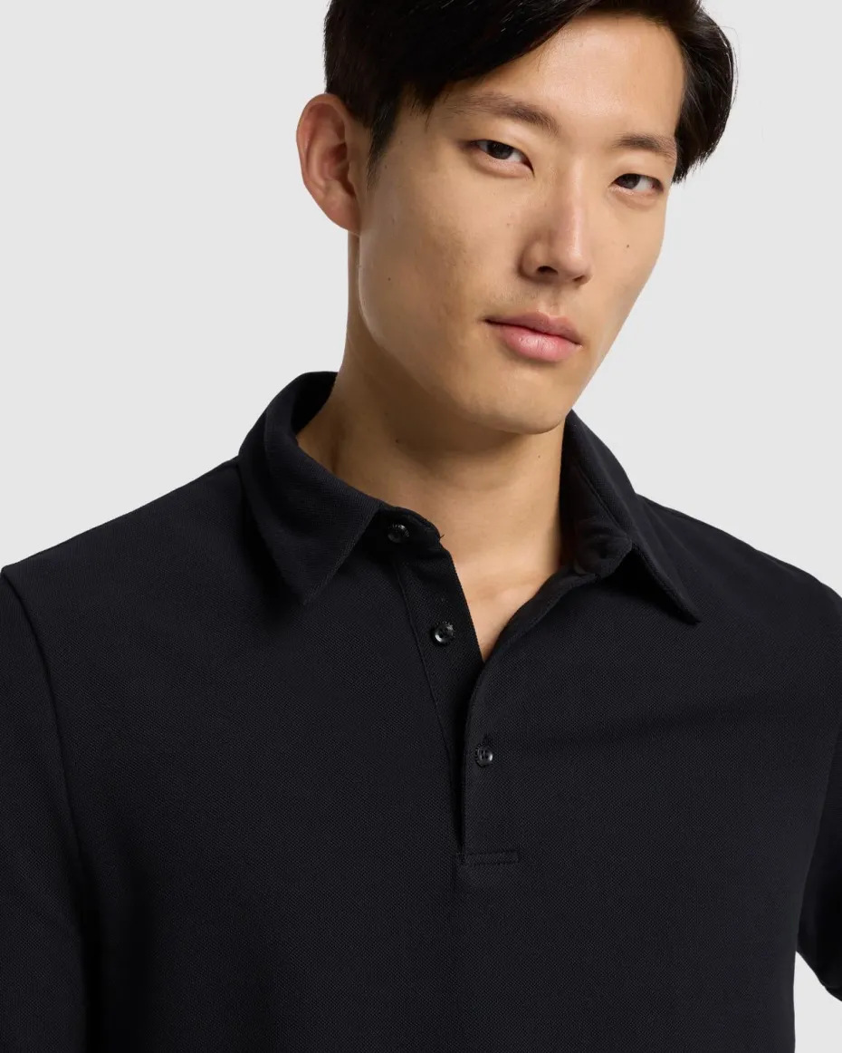 Pique Knit Polo in White