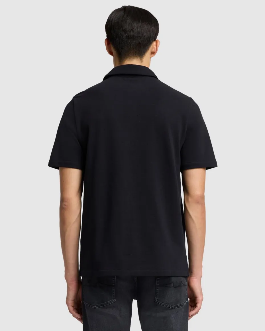 Pique Knit Polo in White