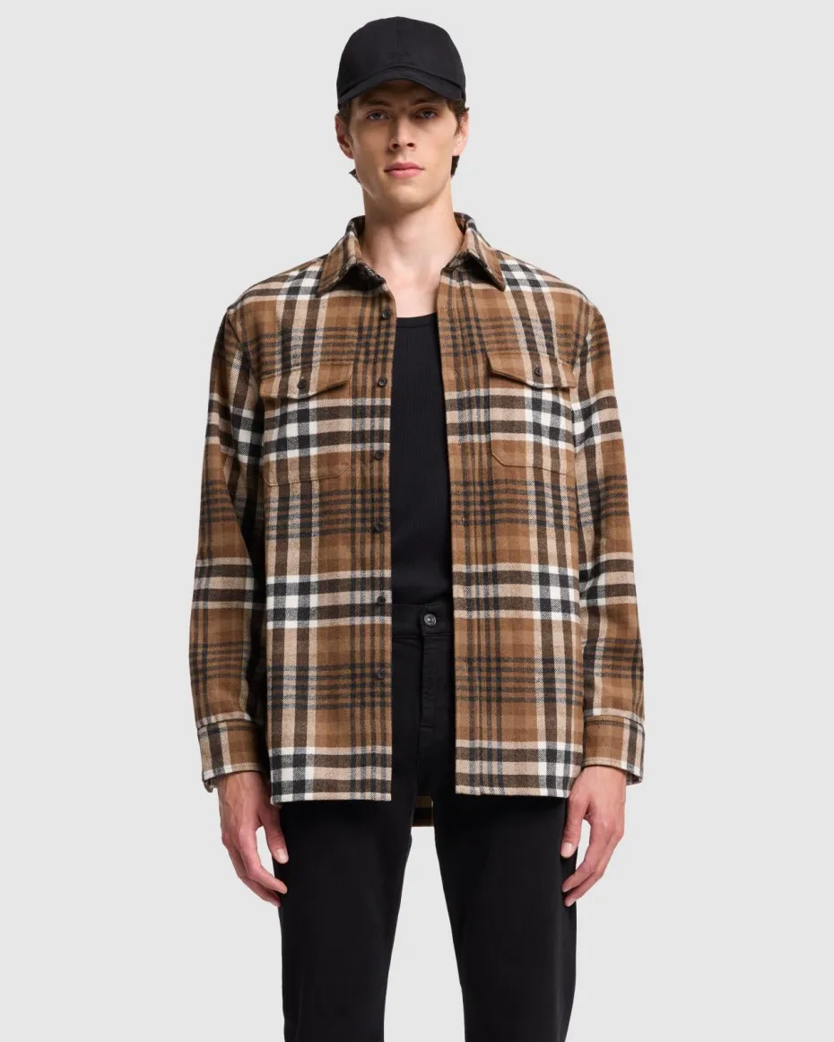 Plaid Flannel Overshirt in Nutshell