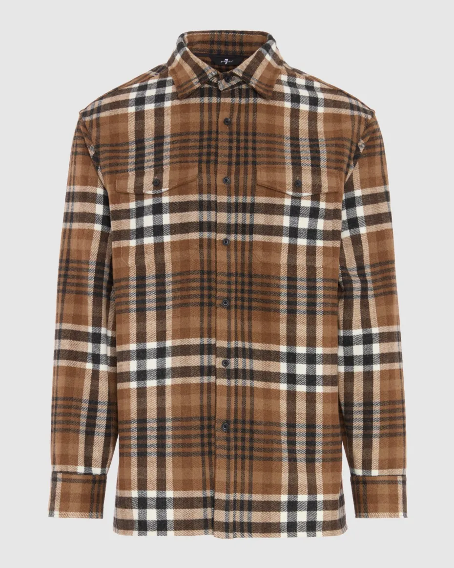 Plaid Flannel Overshirt in Nutshell