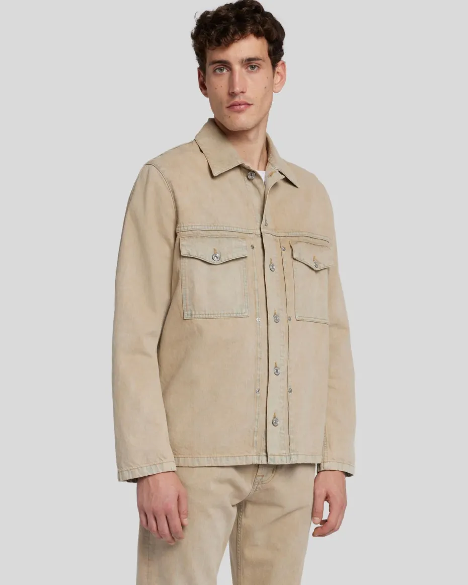 Pleated Overshirt in Earth