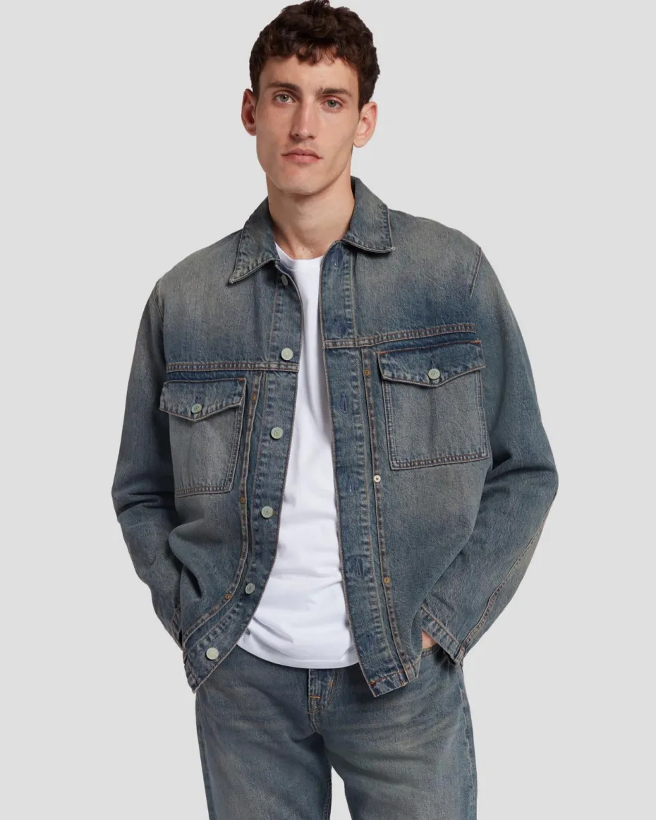 Pleated Overshirt in Earth