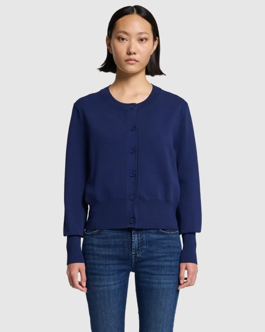 Ribbed Cardigan in Inkwell