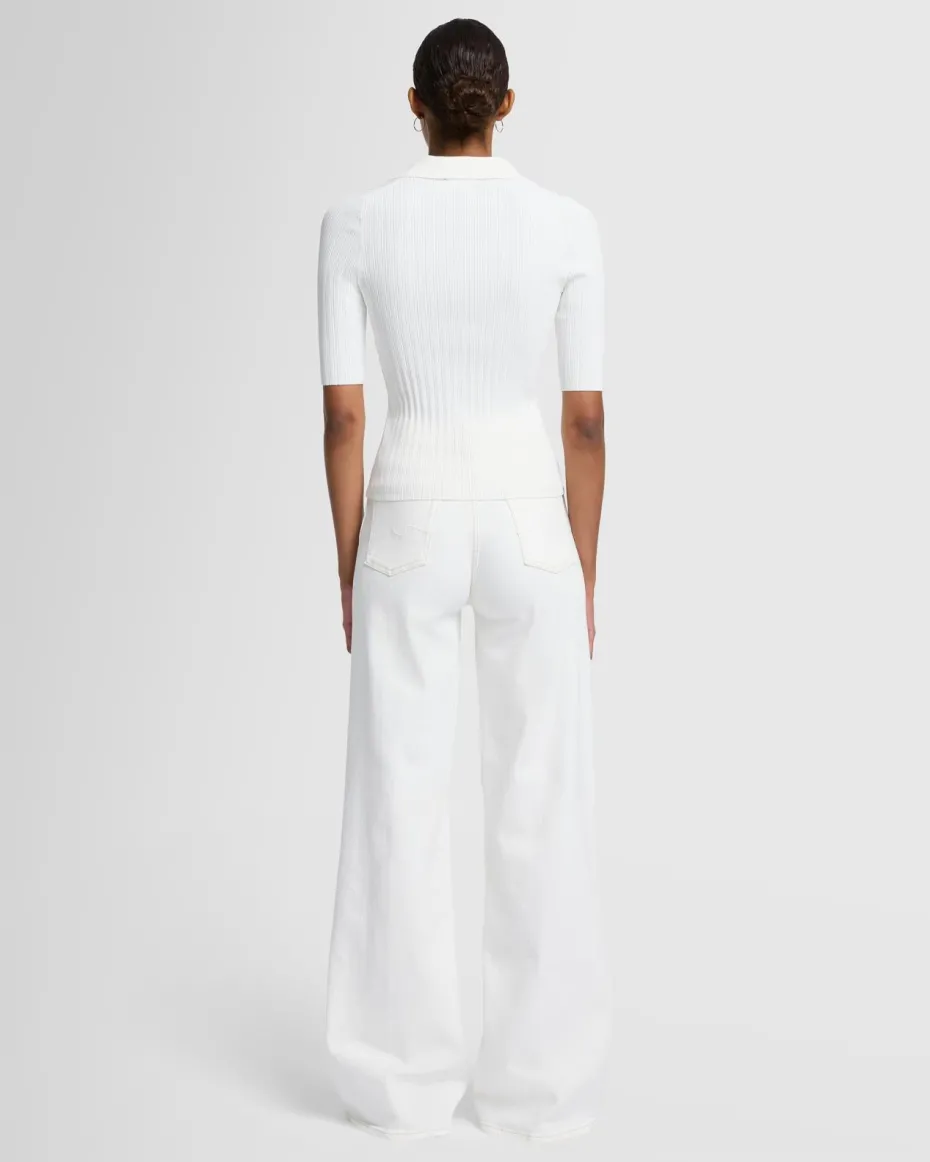 Ribbed Henley Sweater in Inkwell