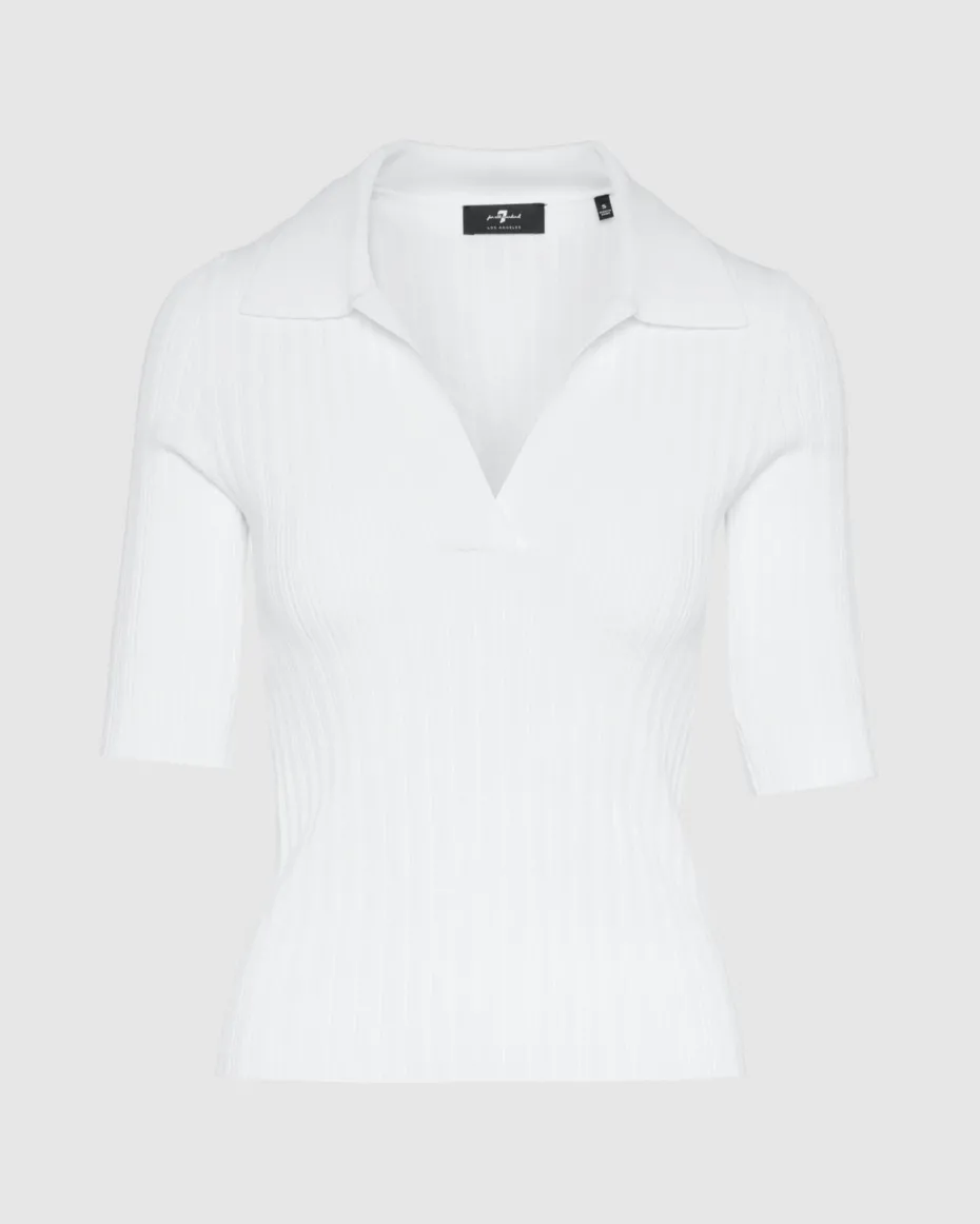 Ribbed Henley Sweater in Inkwell
