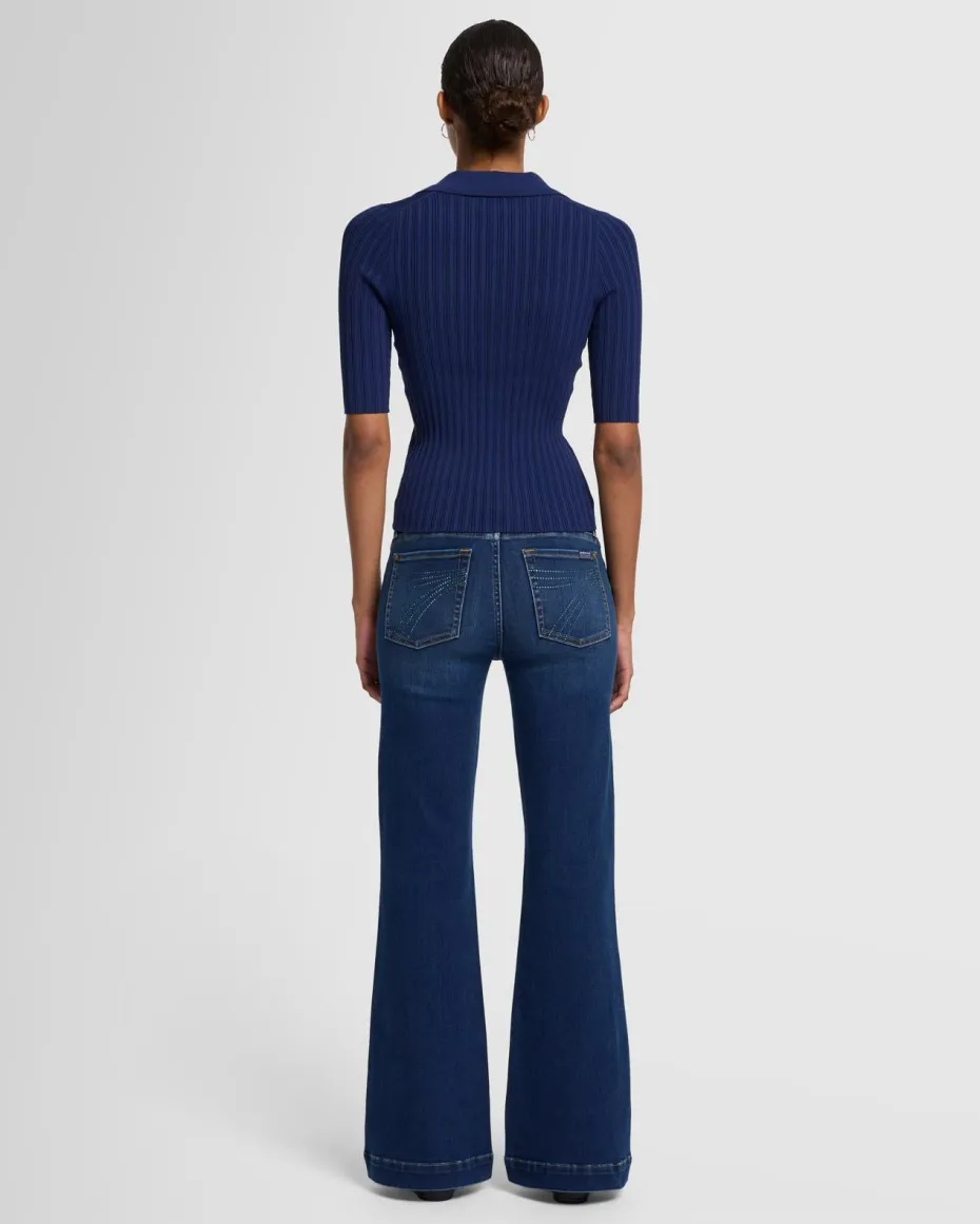 Ribbed Henley Sweater in Inkwell