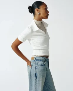 Ribbed Henley Sweater in Inkwell