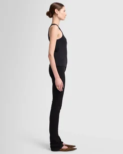 Ribbed Racerback Tank in Milk