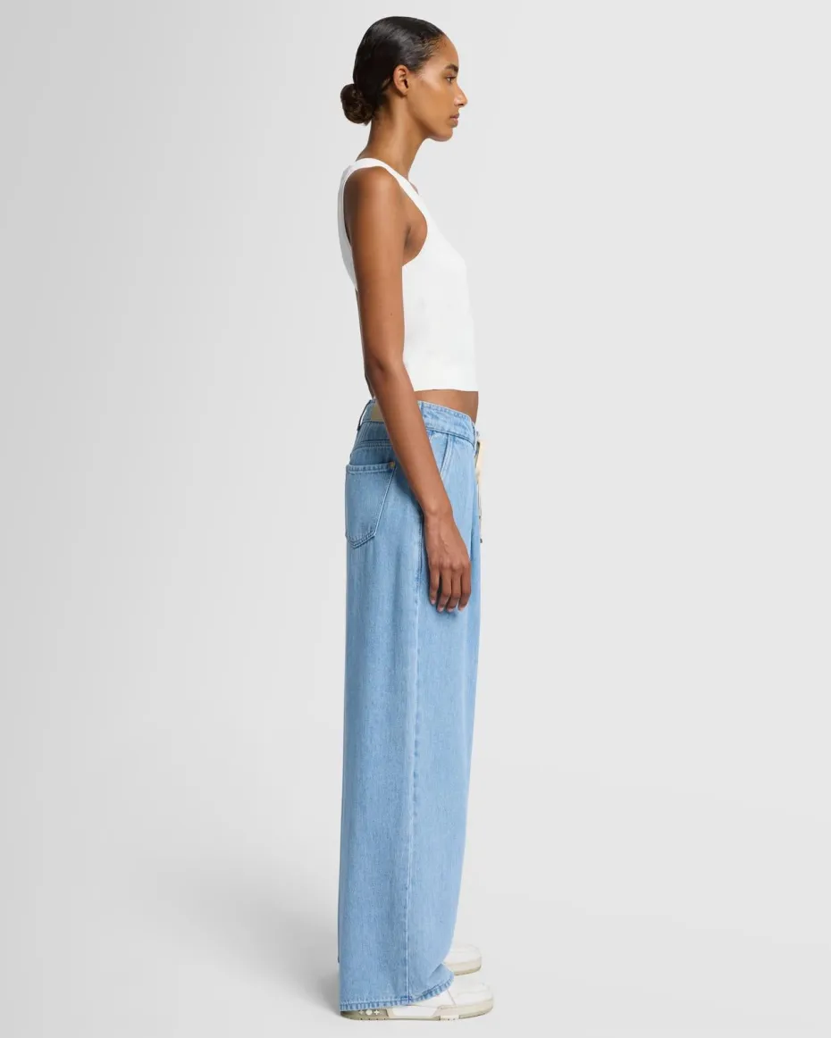 Ribbed Scoop Neck Top In Inkwell