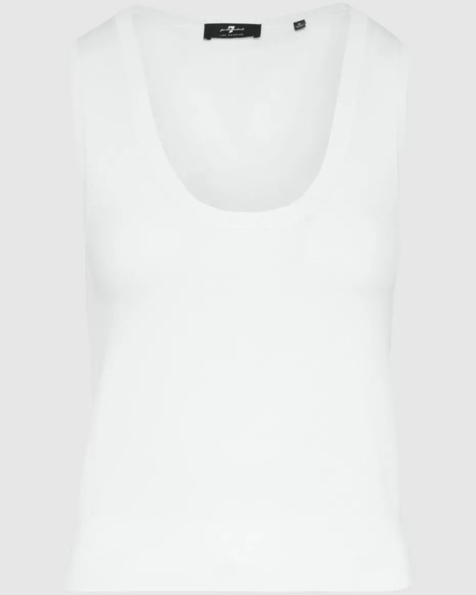 Ribbed Scoop Neck Top In Inkwell
