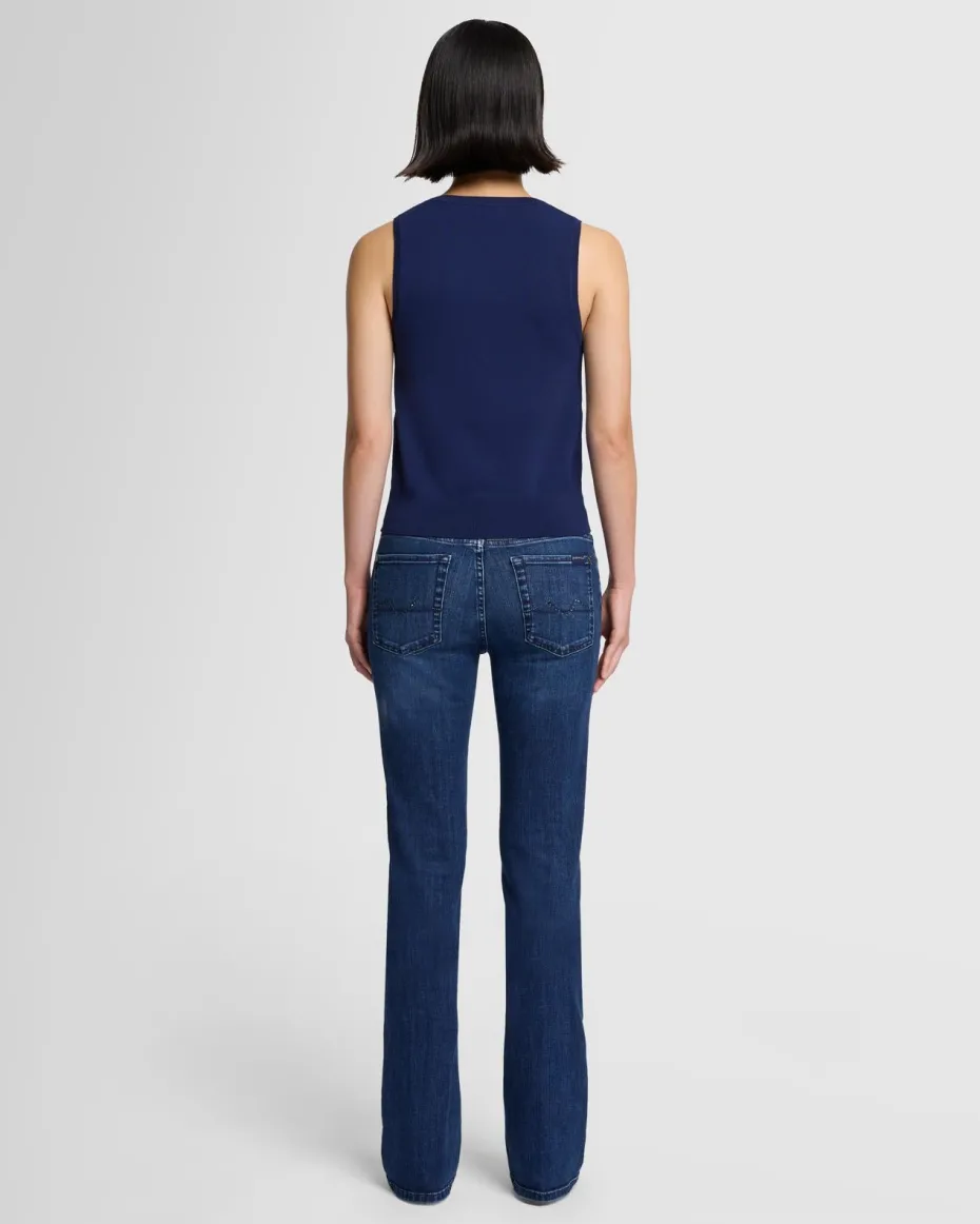 Ribbed Scoop Neck Top In Inkwell
