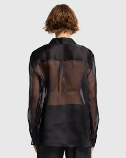 Sheer Organza Button Up Shirt