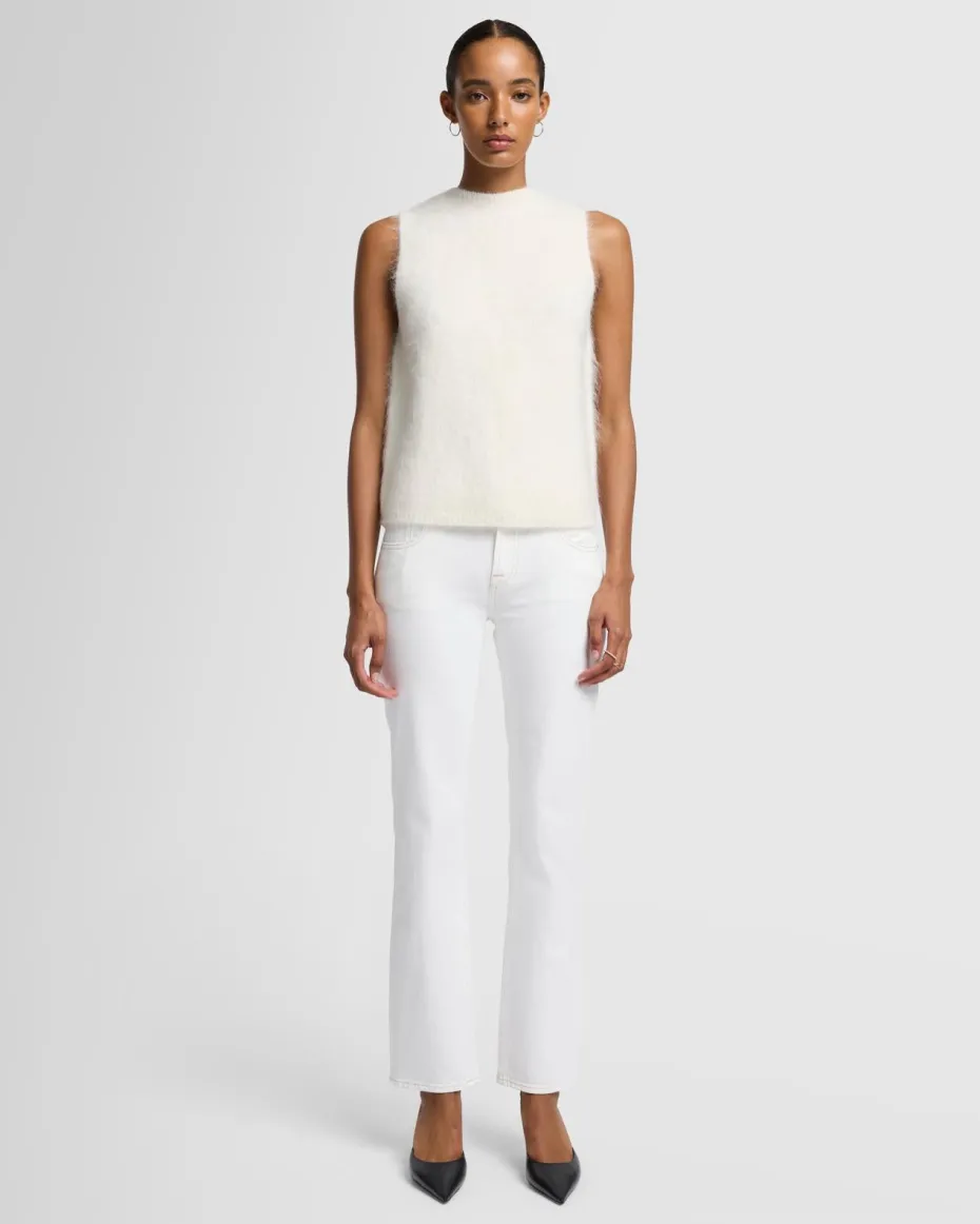 Sleeveless Alpaca Blend Sweater in Fuzzy Milk
