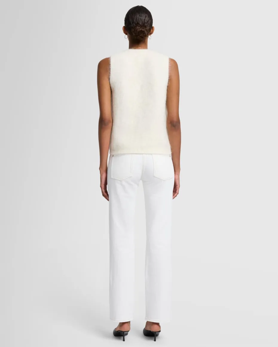 Sleeveless Alpaca Blend Sweater in Fuzzy Milk