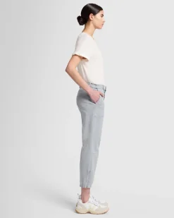 Slim Illusion Darted Boyfriend Jogger in Light Cloud