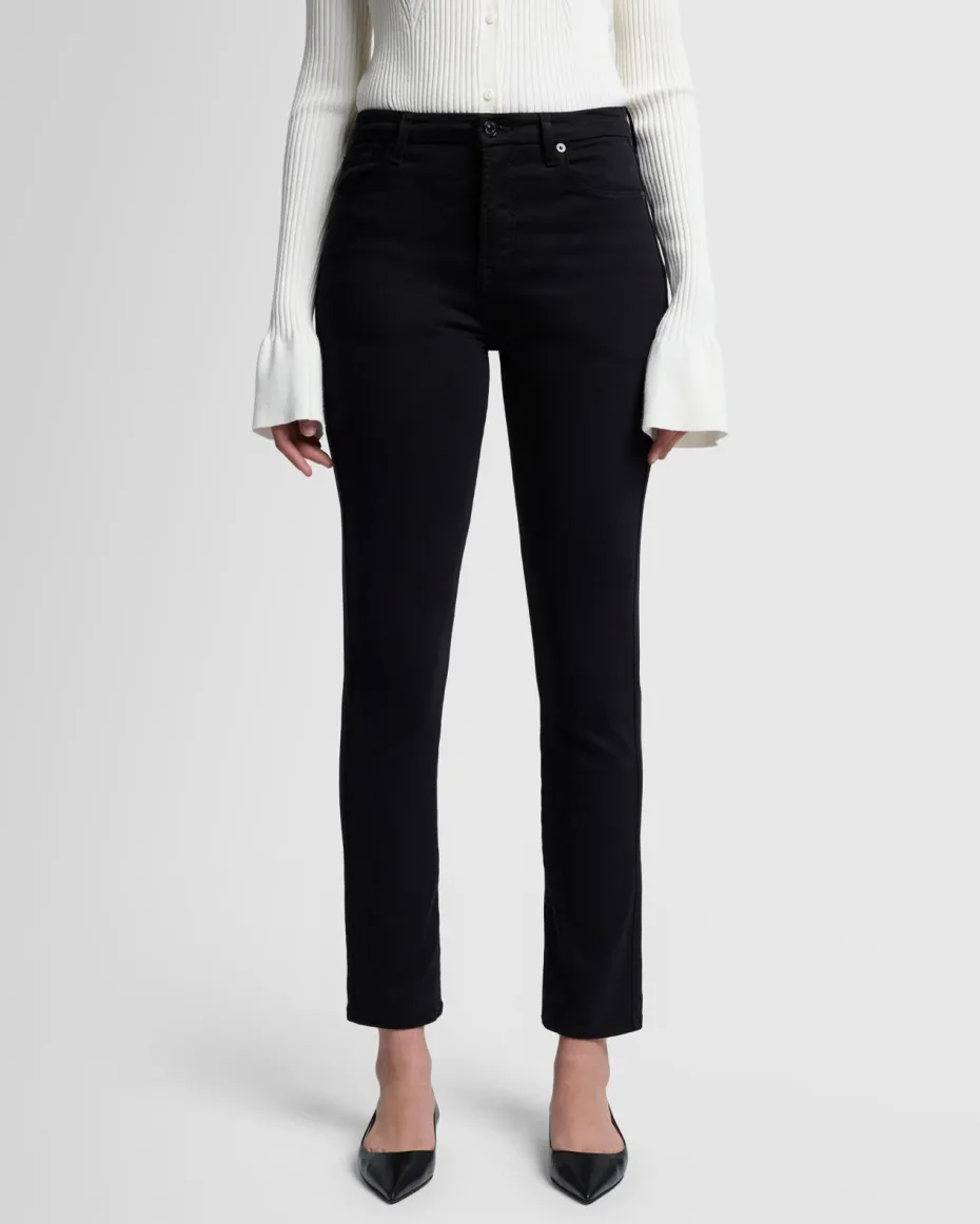 Slim Illusion High Rise Kimmie Straight in Rinsed Black